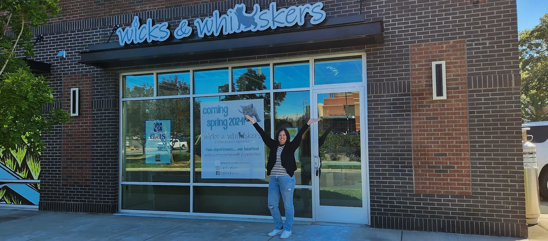 Happy Storefront Sign Customer