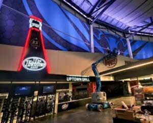 charlotte hornets, spectrum center commercial signage project