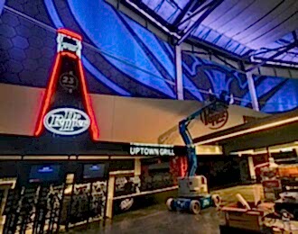 charlotte hornets, spectrum center commercial signage project