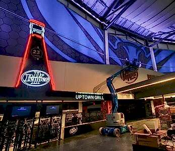 charlotte hornets, spectrum center commercial signage project