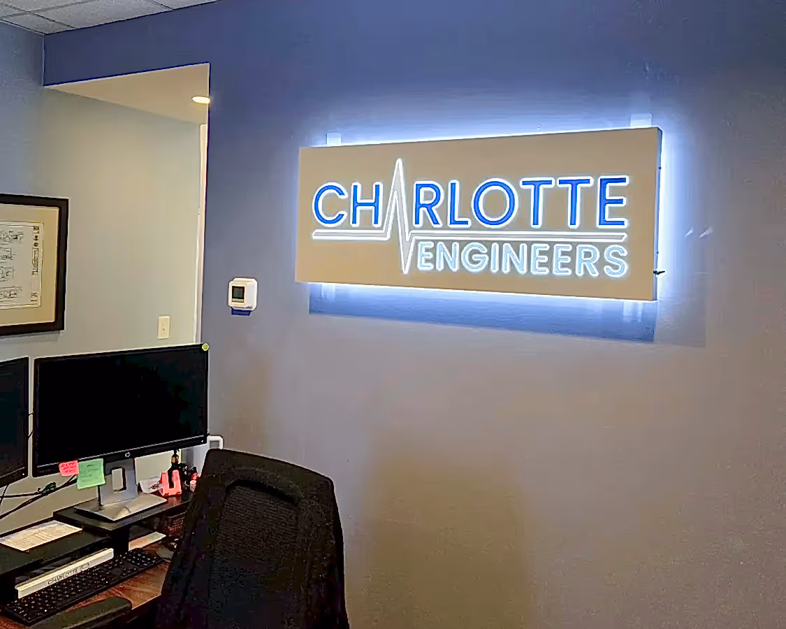 Custom Illuminated Reception Signage in Charlotte