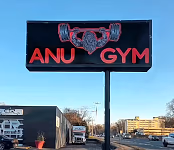 ANU Gym Post Panel Storefront Sign