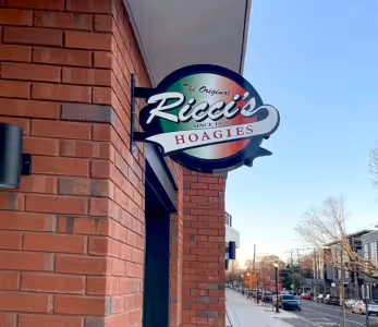 Ricci's Pizza Blade Sign outdoor business sign