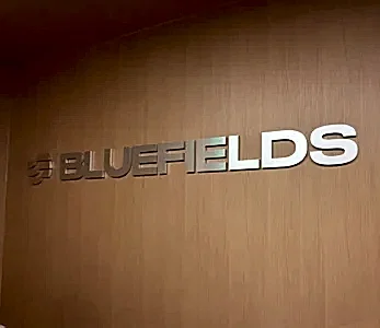 bluefield lobby reception sign