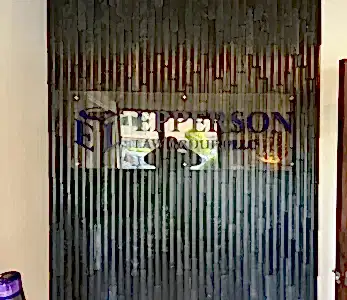 indoor Lobby glass sign