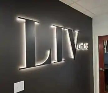 Illuminated Logo Lobby Signage