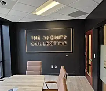 Custom Metal illuminated lobby reception sign